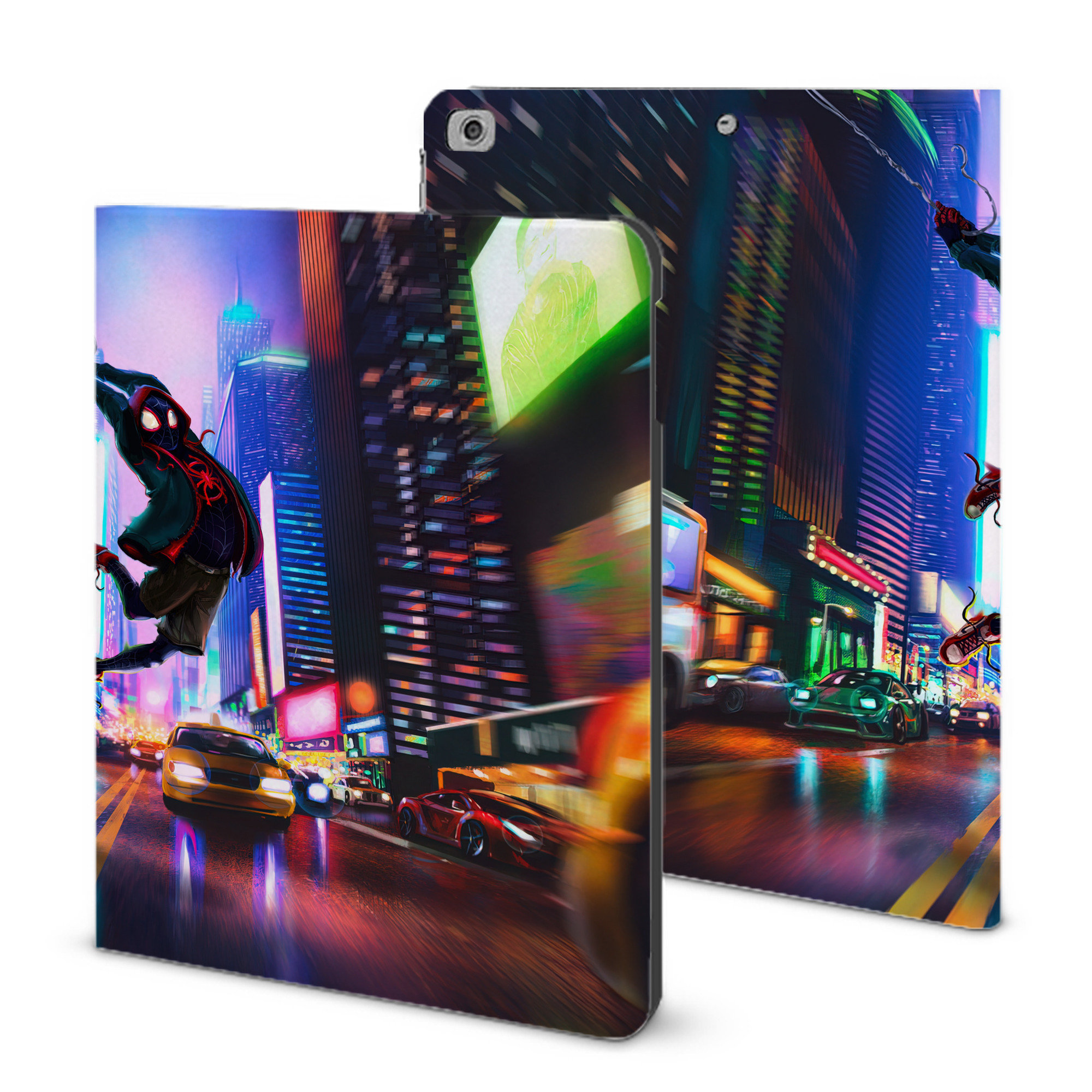 （画像用） Spider Man スパイダーマン IPad ケース ブック型 PUレザー TPU 耐衝撃 軽量 薄型 ペン収納なし 全面保護 IPad 各モデル対応